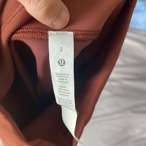 Lululemon rustic orange biker shorts